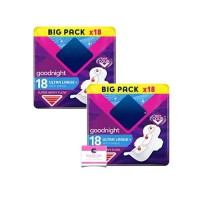 Image of Bodyform Ultra Night Wing Duo, 18 Per Pack, for Super Heavy Flow Case of 2