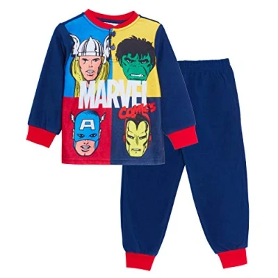 Image of Marvel Boys Comics Avengers Fleece Pyjamas Blue 7 Years
