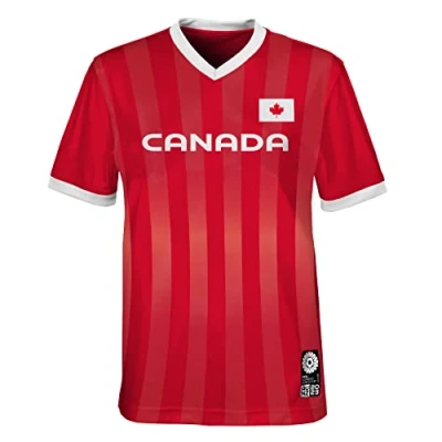 Image of Official 2023 Women&#039;s Football World Cup Youth Team Shirt, Canada, Red, 12 13 Years