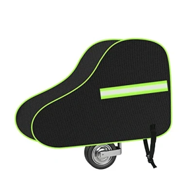 Image of URAQT Tow Hitch Cover, Universal Waterproof Caravan Cover with Strap, Drawbar Trailer Protector Reflective Strip, Suitable for Campervan and (Black/Green)