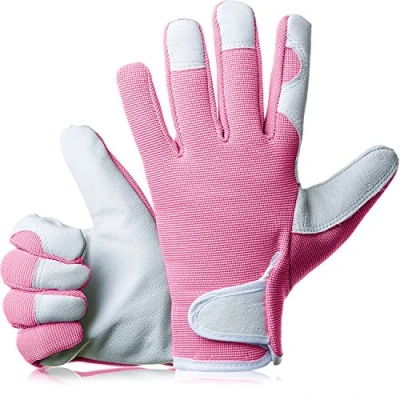 Image of GardenersDream Gardening/Work Gloves Comfy Slim Fit Leather Mellow Pink