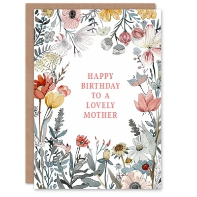 Image of Artery8 Mother Happy Birthday Card Summer Meadow Floral Blooms Plants Garden Flowers For Her Greeting