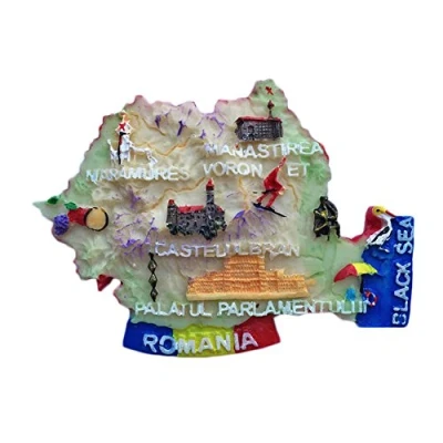 Image of Romania 3D Refrigerator Magnet Map Travel Sticker Souvenirs,Home &amp; Kitchen Decoration Fridge from China