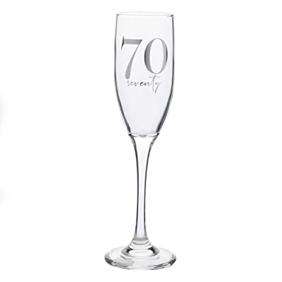 Image of Widdop and Co 70th Birthday Champagne Flute Glass with Silver Detail 70
