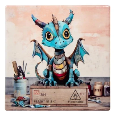 Image of Lesser &amp; Pavey Bug Art Scrap Dragon Coasters For Office Home Kitchen Lovely Decorative Accessories Drinks Tea Coffee