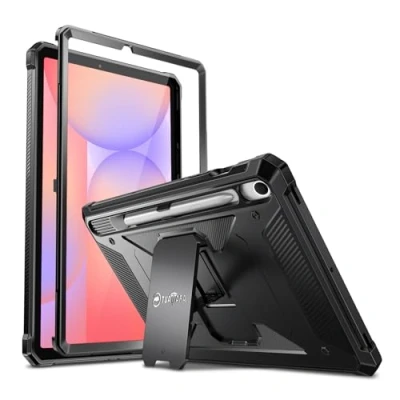 Image of FINTIE Shockproof Case for Samsung Galaxy Tab S9 FE 10.9 Inch/Galaxy 11 Inch 2023, Tuatara Rugged Unibody Hybrid Full Protective Bumper Kickstand Cover Built in Screen Protector, Black