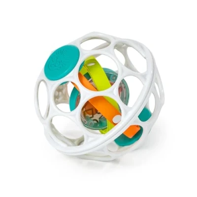 Image of Baby Einstein Grip &amp; Spin Oball Easy Grasp Rattle Toy, BPA Free, 0+ Months