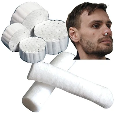 Image of 250 Steroplast Football Rugby MMA Nose Bleed Control 3cm 100% Cotton Wool Plugs