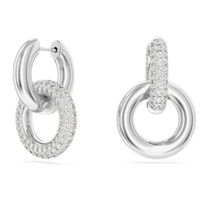 Image of Swarovski Asymmetrical Design Earrings, Women&#039;s, Size: One Size, Silver