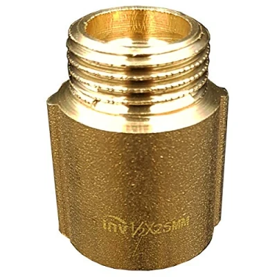 Image of 1/2&quot; BSP (15mm) Pipe Thread Extension Female x Male Cast Iron Brass 25mm Long