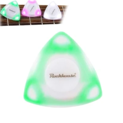 Image of Light Up Plectrum,Light Guitar Pick,LED Glowing Pick,Ukulele Pick, Replacement Picks,Guitar Accessories Gifts for Lovers (Green)