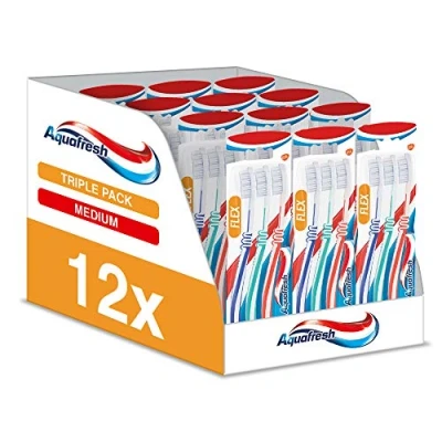 Image of Aquafresh Toothbrush Clean and Flex Triple Pack, Medium, Pack of 12