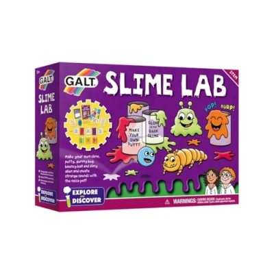Image of Galt Slime Lab Explore and Discover STEM Craft Science Set for Kids Childrens Making Kit Boys Girls Includes 7 Fun Experiments, Book Step by Guide Ages 5 Years Plus