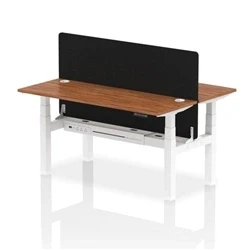 Image of Air B2B 1600x600 Adjustable 2P Bench Desk CP Walnut/White + Screen