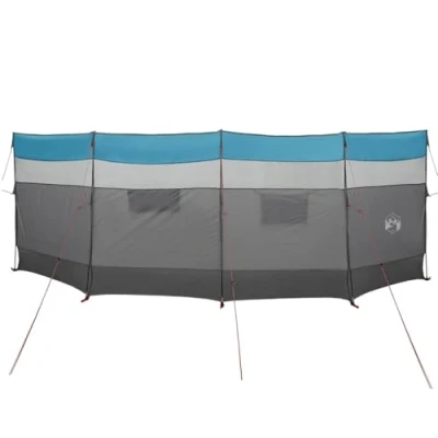 Image of vidaXL Blue Camping Windbreak Waterproof/Wind Resistant Outdoor Beach Screen 510x153 cm Easy Setup/Portable Design