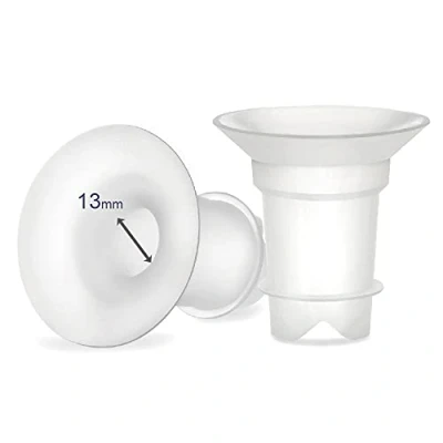 Image of Maymom Flange Inserts 13 mm for Medela and Spectra 24 Shields/Flanges. Use with Freestyle Sonata to Reduce Nipple Tunnel Down mm; Also Fits Freemie 25 Funnel. 2pc/Each