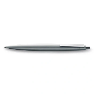 Image of Lamy 2000 silver elegant ballpoint pen in a velvety matt polished stainless steel casing perfectly balanced incl. giant refill M 16 line width black