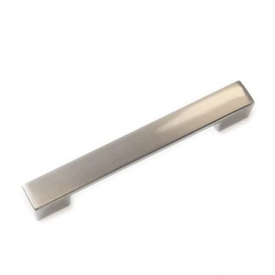 Image of 160mm Brushed Nickel Square D Handle for Kitchen Cabinets Cupboards Bedroom Bathroom