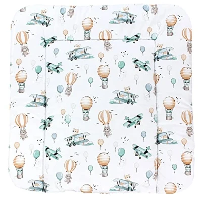 Image of TupTam Baby Changing Mat Softly Padded Patterned, Foxes on The Plane, 70 x cm