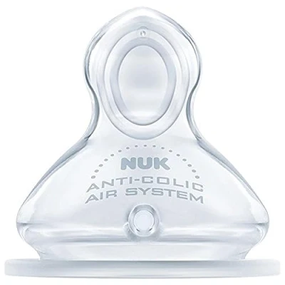 Image of Nuk First Choice Anti Colic Latex Teat Size 1 (0 6 Months) 2 Pack Orthodontic Shape Bisphenol A
