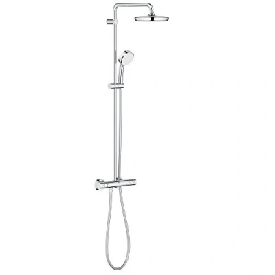 Image of GROHE New Tempesta Cosmop. System Shower with Thermostat for Wall Mounting Chrome 27922001