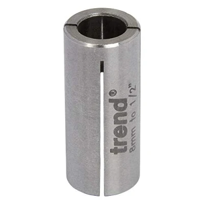Image of Trend Collet Reduction Sleeve, 8mm to 12.7mm, Router Shank Adaptor, Length 30mm, CLT/SLV/8127