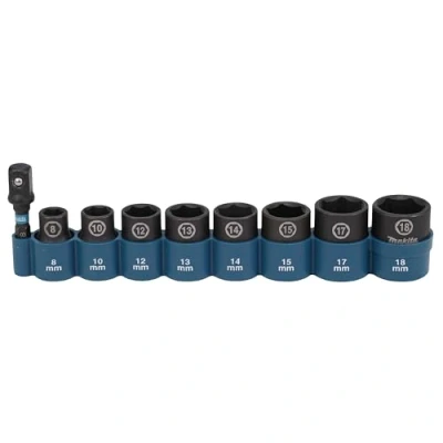 Image of Makita E 16639 9 Piece Impact Black Socket Set