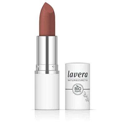 Image of lavera Comfort Matt Lipstick Cayenne 01 Intense colour finish Comfortable feel Up to 6 hours hold Vegan Natural cosmetics (1x 18.2 g)