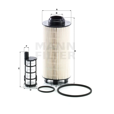 Image of 0019961290 Fuel Filter MANN PU 8010/1 2 x Insert with seal MERCEDES BENZ: ANTOS, UNIMOG