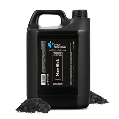Image of GROOM PROFESSIONAL More Black Dog Shampoo Colour Enhancing for Dogs Perfect or Dark Coated Breeds Deep Cleansing Formula Smelly Fresh Fragrance, 4 Litre