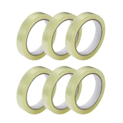 Image of GTSE 6 Pack of Cellotape, 24mm x 66m per roll, Gift Wrap Clear Tape for Christmas and Birthdays, Crafts, Packaging Sellotape, Parcel Tape, Compatible with Dispensers Rolls