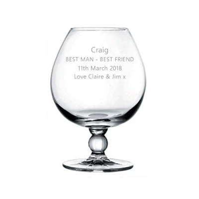 Image of County Engraving Personalised Large 18oz Copa Brandy Glass with Presentation Box Ideal Wedding Favour Enter Your Own Custom Text
