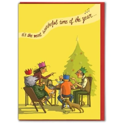 Image of Brainbox Candy Hilariously Funny Christmas Cards &#039;Wonderful Time Of The Year&#039; Cheeky Xmas For Him Her Festive Seasonal Humour Family Friends Mates