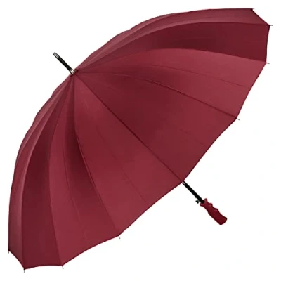 Image of VON LILIENFELD® Umbrella Large Automatic Men Women 2 Persons 16 Segments Stable Cleo Burgundy/Wine red