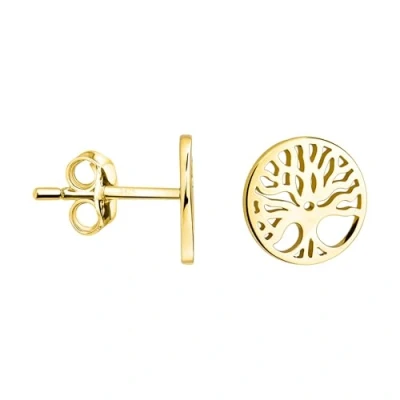 Image of SOFIA MILANI Women&#039;s Earrings 925 Silver Gold Plated Tree of Life Stud Earring E2588