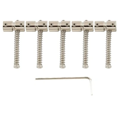 Image of Musiclily Pro 18mm Steel Bass Bridge Saddles for 5 String Precision and Jazz Bass, Nickel (Set of 5)
