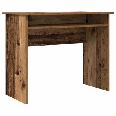 Image of vidaXL sleek modern desk study/writing/home office engineered wood/brown/old wood spacious cabinet 90x50x74 cm