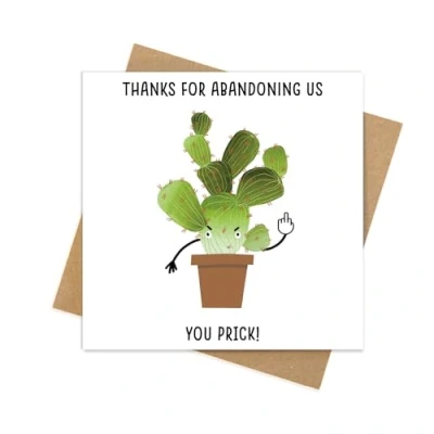 Image of Cupid Stunt leaving gifts for colleagues women or men Funny card, sorry your cards to go with good luck gifts, new job card (Style 4)