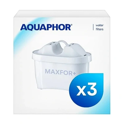Image of Aquaphor Maxfor+ Replacement Filter Cartridge Pack of 3 Compatible with All jugs and Brita Maxtra+ Reduces limescale, Chlorine Other impurities.
