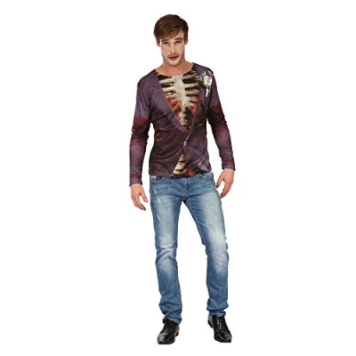 Image of Men&#039;s Multicolor Zombie Bridegroom 3D Print Shirt (Pack of 1) Vivid Design, Perfect for Halloween, Cosplay, Parties, &amp; Events