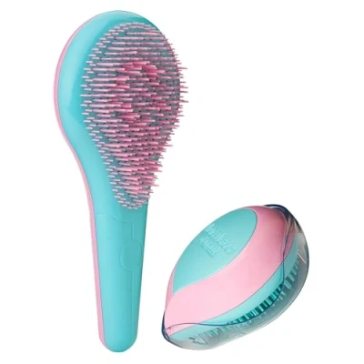 Image of Home and Travel Detangler Set Classic Brush for Hair Reduces Frizz Breakage Thick Curly 2 Pc