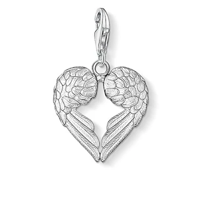 Image of Thomas Sabo Women Charm Pendant Wings Club 925 Sterling Silver 0613 001 12