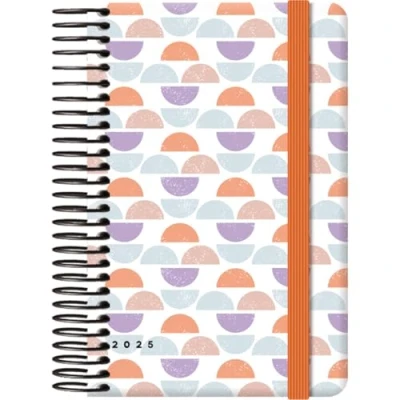 Image of Dohe Diary 2025 Week View, Pocket Size (8.5 x 13 cm), 12 Months January to December, Hard Cover and Rubber, Planner in Spanish, 4 Pages of Stickers, Office Supplies CUTE DUNE