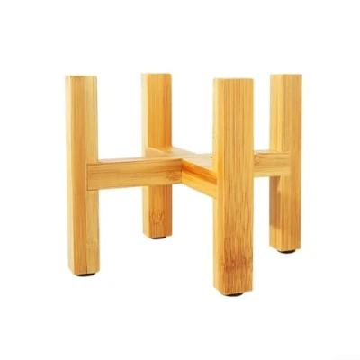 Image of Flower Stand,Wooden Potted Plants Rack Indoor Plant Holder Four Legged Flowerpot Stand Display Shelving (L)