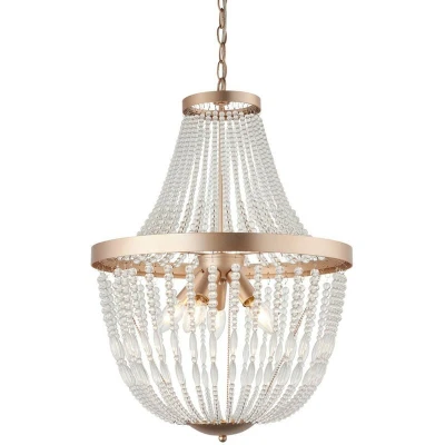 Image of Celine 5 Light Pendant Rose Gold Paint &amp; Clear Glass, E14