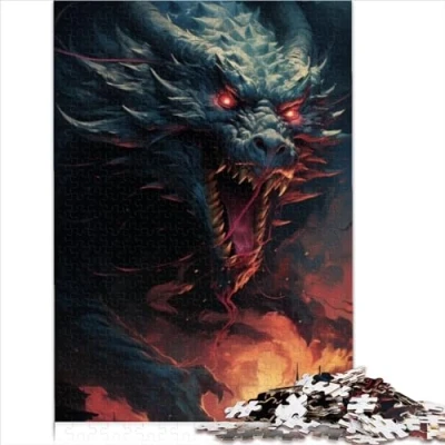 Image of Jigsaw Puzzles for Adults and Kids, Mythical Dragon Adults, 1000 Piece Cardboard Ages 12+, Puzzle Size (26x38cm)