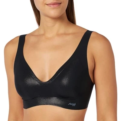 Image of Sloggi Women&#039;s ZERO Feel Holiday Bralette EX Bustier, BLACK COMBINATION, S
