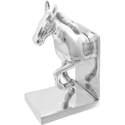 Image of vidaXL Bookends 2 pcs Silver 11x14x25 cm Aluminium Horse