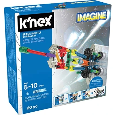 Image of K&#039;NEX Space Shuttle Starter Vehicle Educational Toys for Kids, STEM Learning Kit, Construction 60 Pieces Ages 5+ Basic Fun 17020