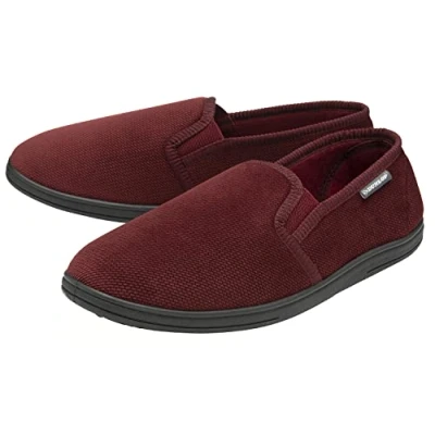 Image of Dunlop Lloyd Textile Bordo Mens Slippers Size UK 11
